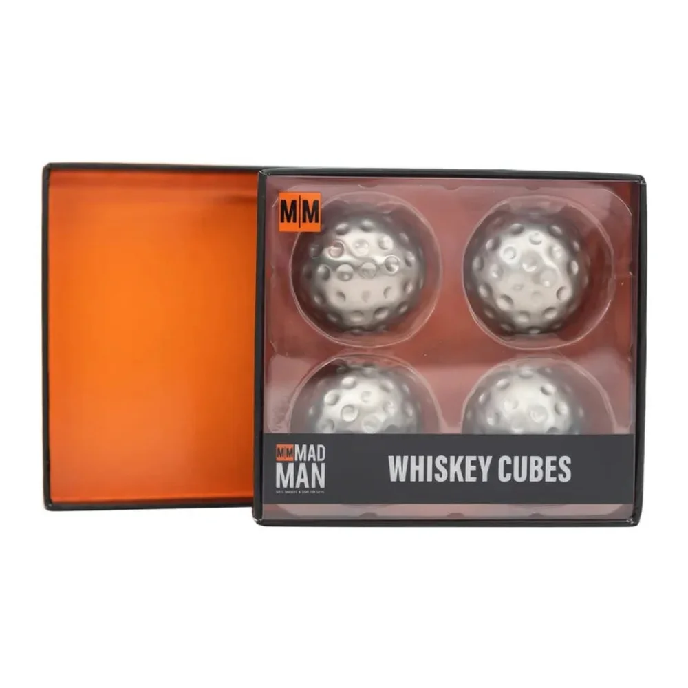 New Mad Man Whiskey Cubes Golf Ball Design, Set of 4 - Picture 2 of 2